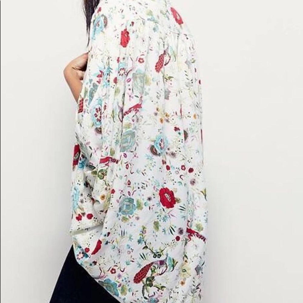 Free People Floral Print Kimono